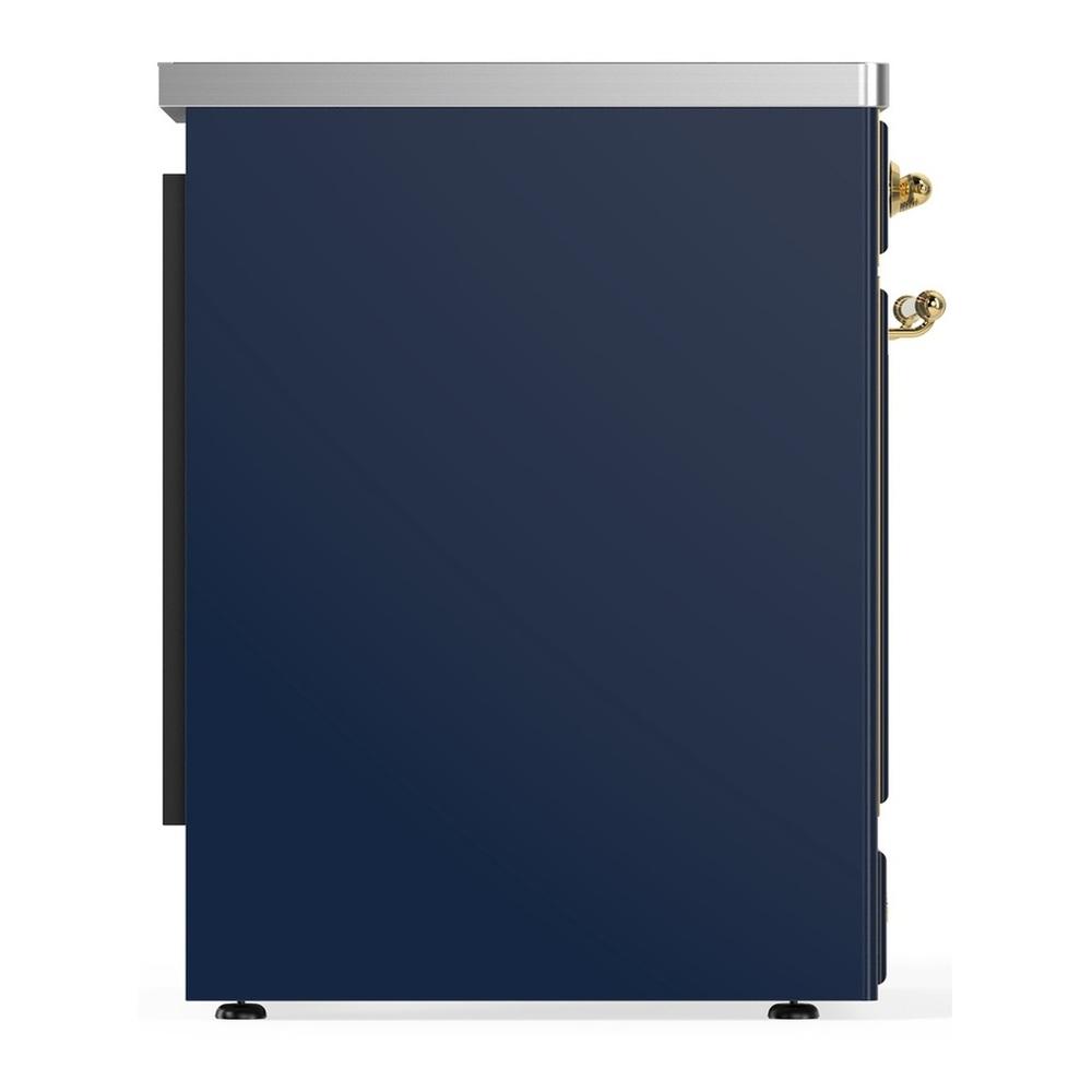 ILVE UMIB30QNR3MBG Majestic III 30 inch Induction Range with 4 Elements, 4 cu. ft. Oven Capacity (Solid Door, Midnight Blue, Brass)