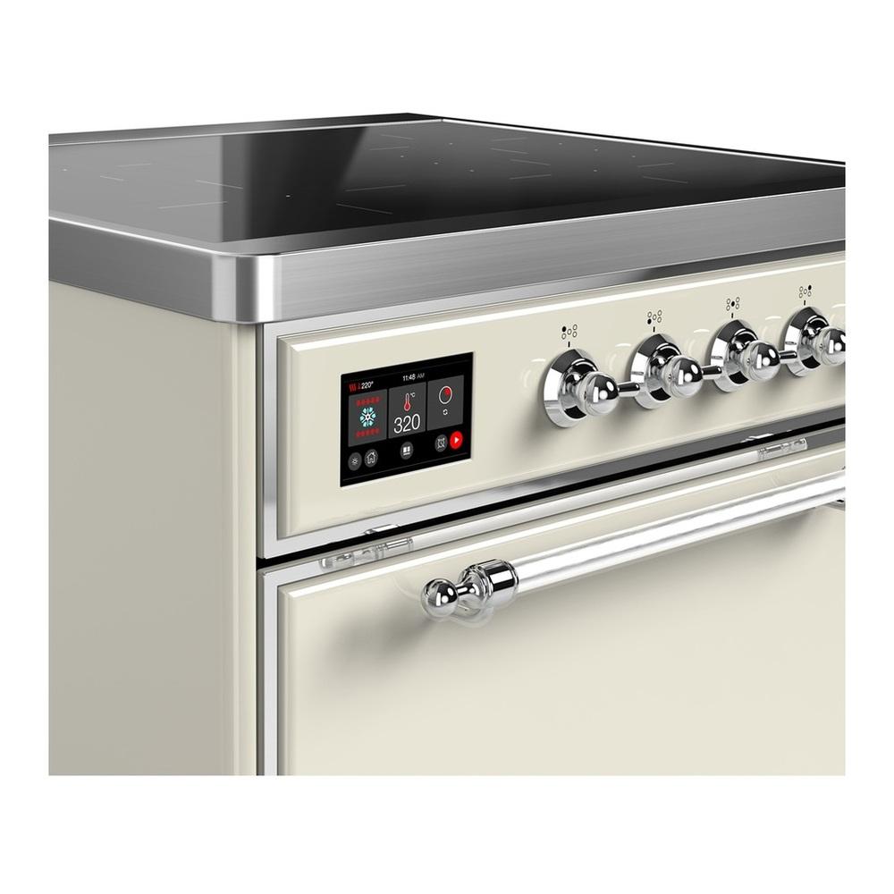 ILVE UMIB30QNR3AWC Majestic III 30 inch Induction Range with 4 Elements, 4 cu. ft. Oven Capacity (Solid Door, Antique White, Chrome)