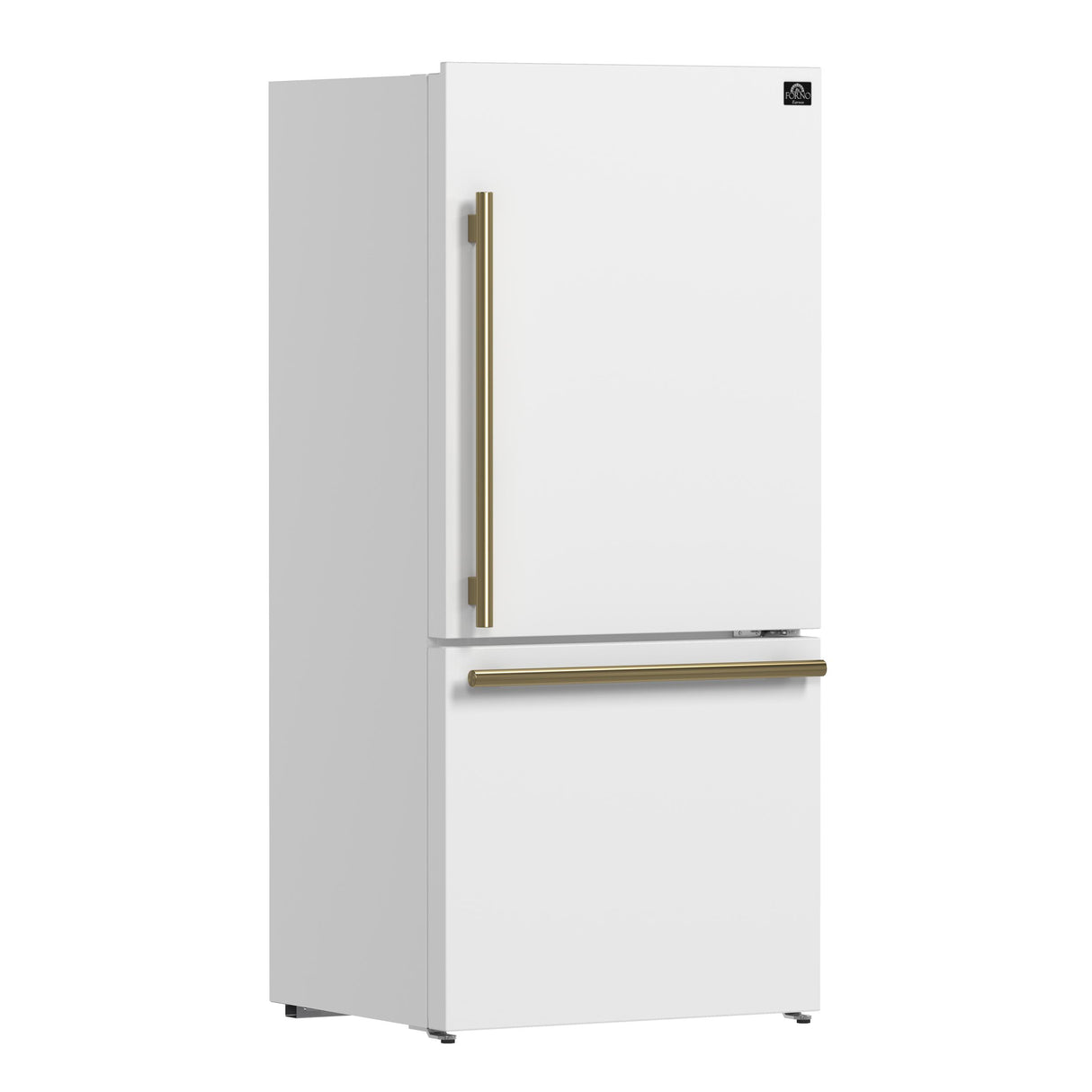 Forno Milano 2-Piece 62-Inch Freestanding Dual Bottom Freezer Refrigerator, White - 34.4 cu.ft, Touch Control, Ice Maker