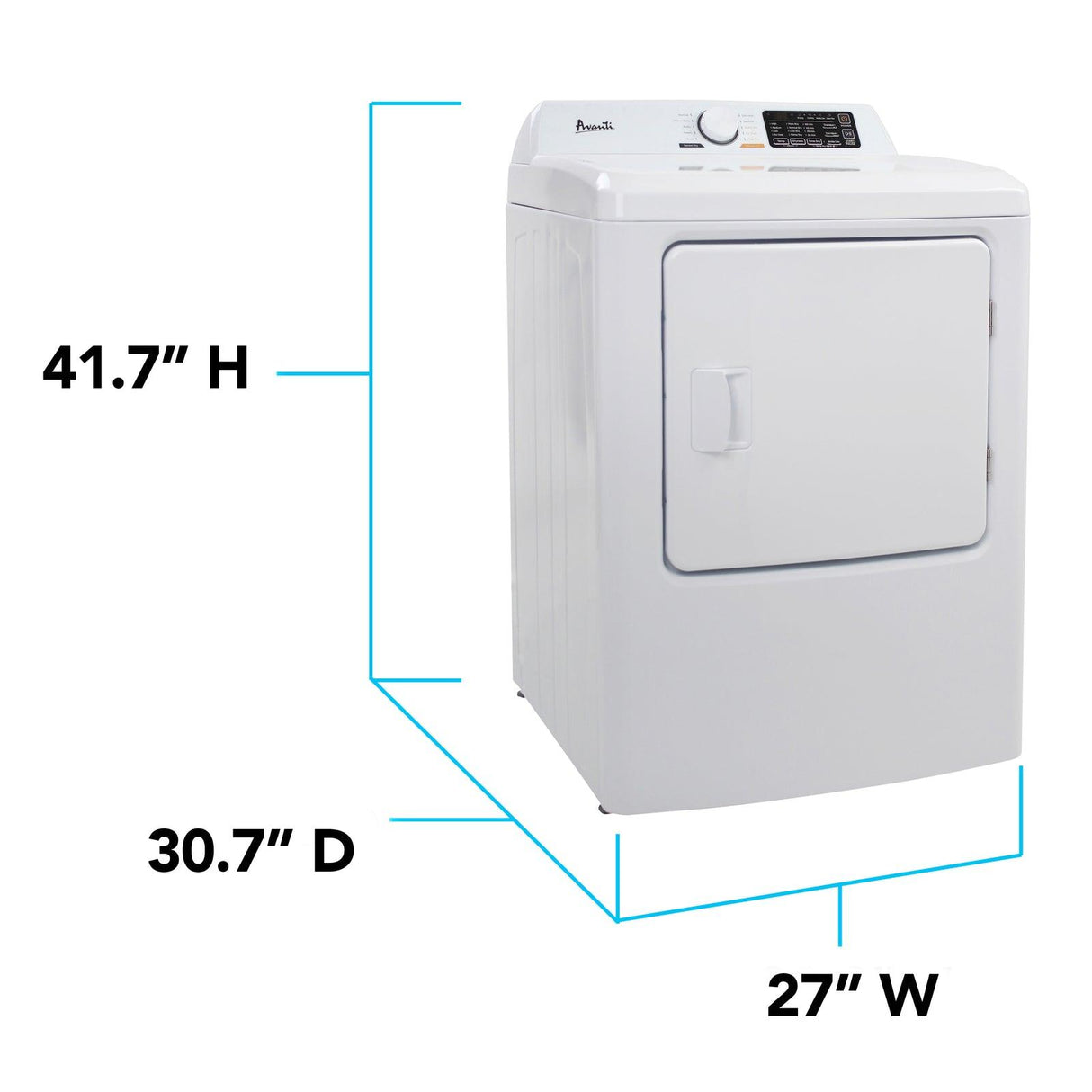 Avanti Front Load Electric Clothes Dryer, 7.0 cu. ft. Capacity - White / 7.0 cu. ft.