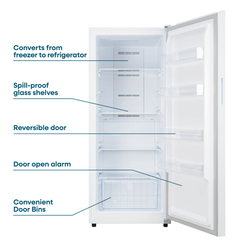 Element 14.0 cu. ft. Upright Convertible Freezer / Refrigerator - White, ENERGY STAR (EUF14CEEW)