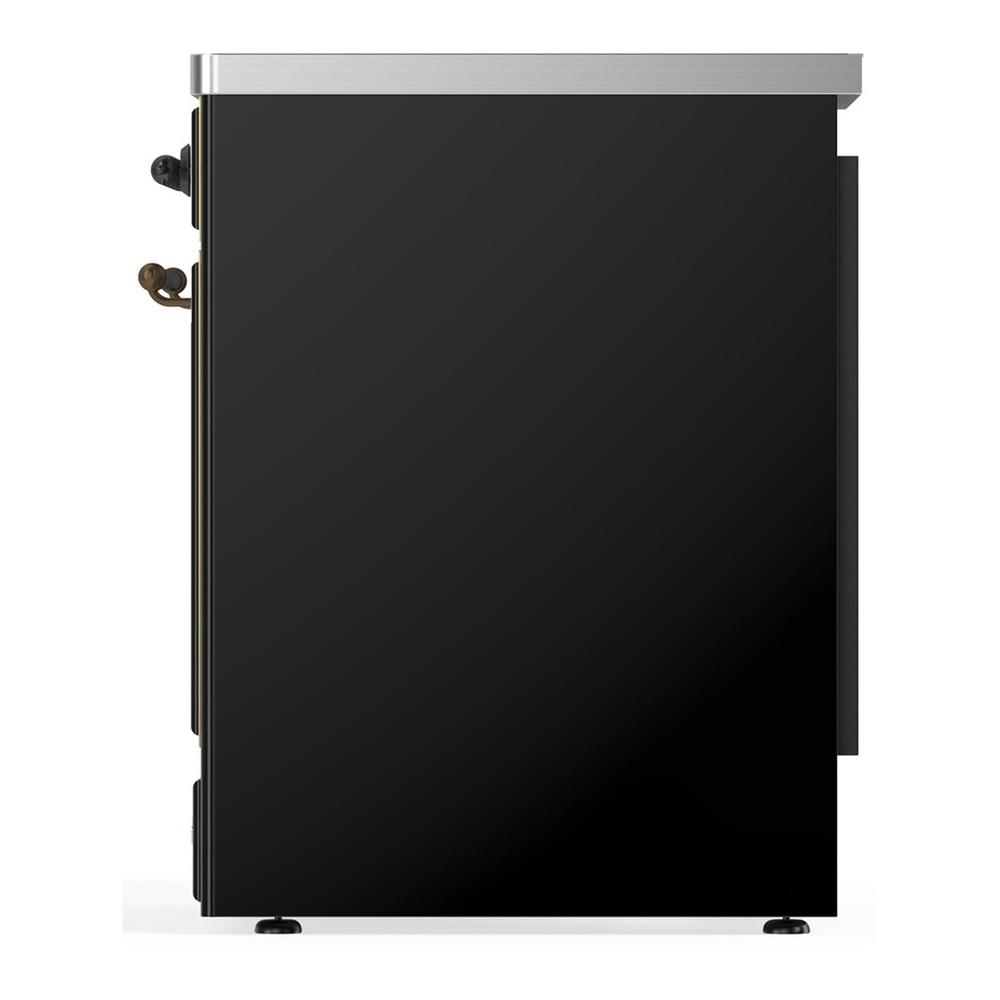 ILVE UMIB30QNR3BKB Majestic III 30 inch Induction Range with 4 Elements, 4 cu. ft. Oven Capacity (Solid Door, Glossy Black, Burnished)