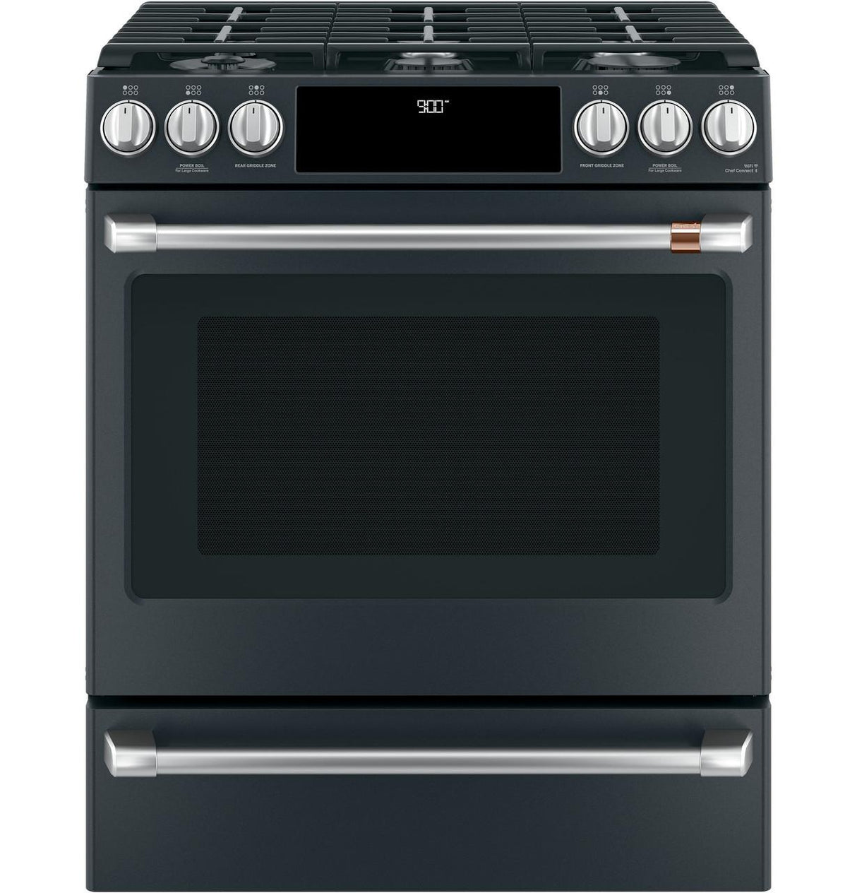 Café™ 30" Smart Slide-In, Front-Control, Dual-Fuel Range with Warming Drawer