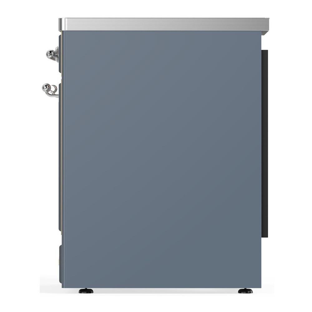 ILVE UMIB30NR3BGC Majestic III 30 inch Induction Range with 4 Elements, 4 cu. ft. Oven Capacity (Triple Glass Door, Blue Grey, Chrome)