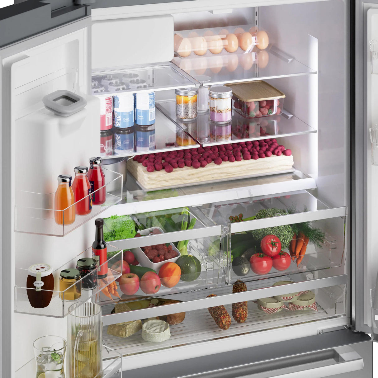500 Series French Door Bottom Mount Refrigerator 36" Stainless steel (with anti-fingerprint), Total No Frost