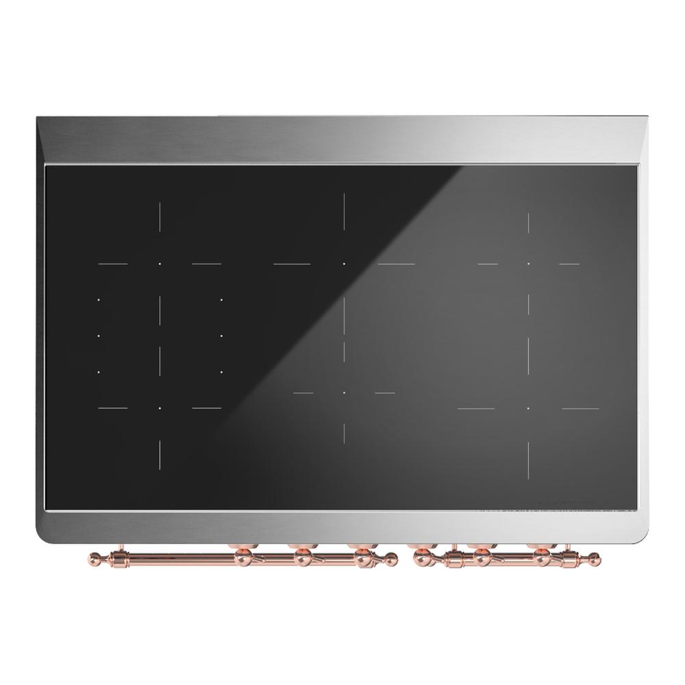 ILVE UMDIB40NR3MBP Majestic III 40 inch Induction Range with 6 Elements, 3.82 cu. ft. Total Oven Capacity (Triple Glass Door, Midnight Blue, Copper)