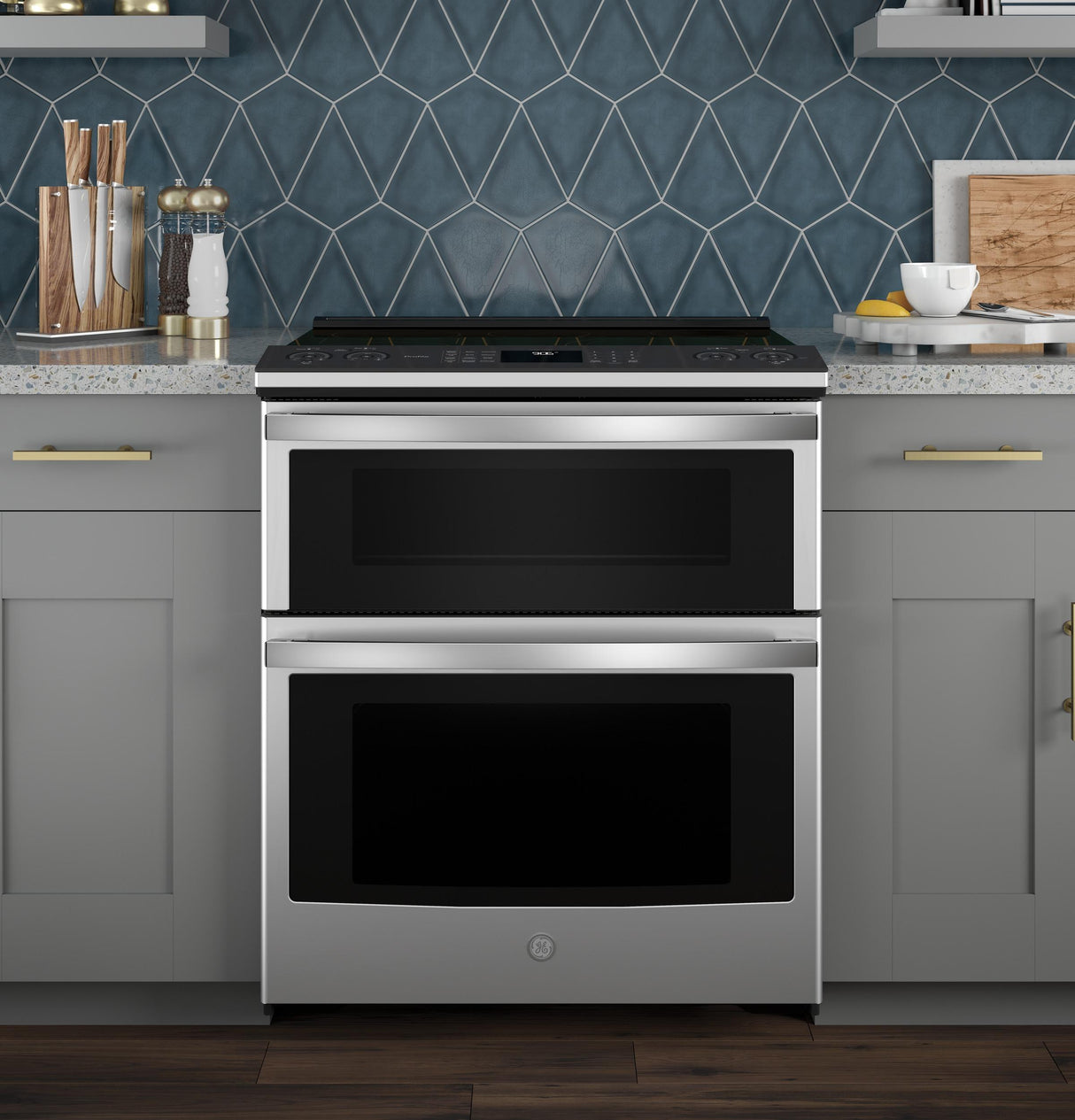 GE Profile™ 30" Smart Slide-In Electric Double Oven Convection Range