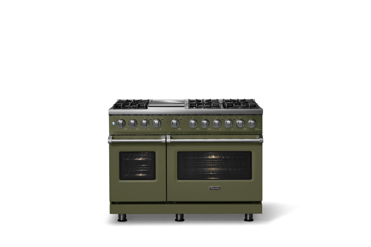 48"W. Dual Fuel Range (Burner: 6g, Finish: Martini, Trim: Polished Chrome, Fuel: Natural Gas)