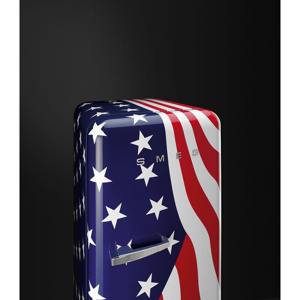 Approx 24" 50'S Style Refrigerator with ice compartment, US Flag, Right hand hinge