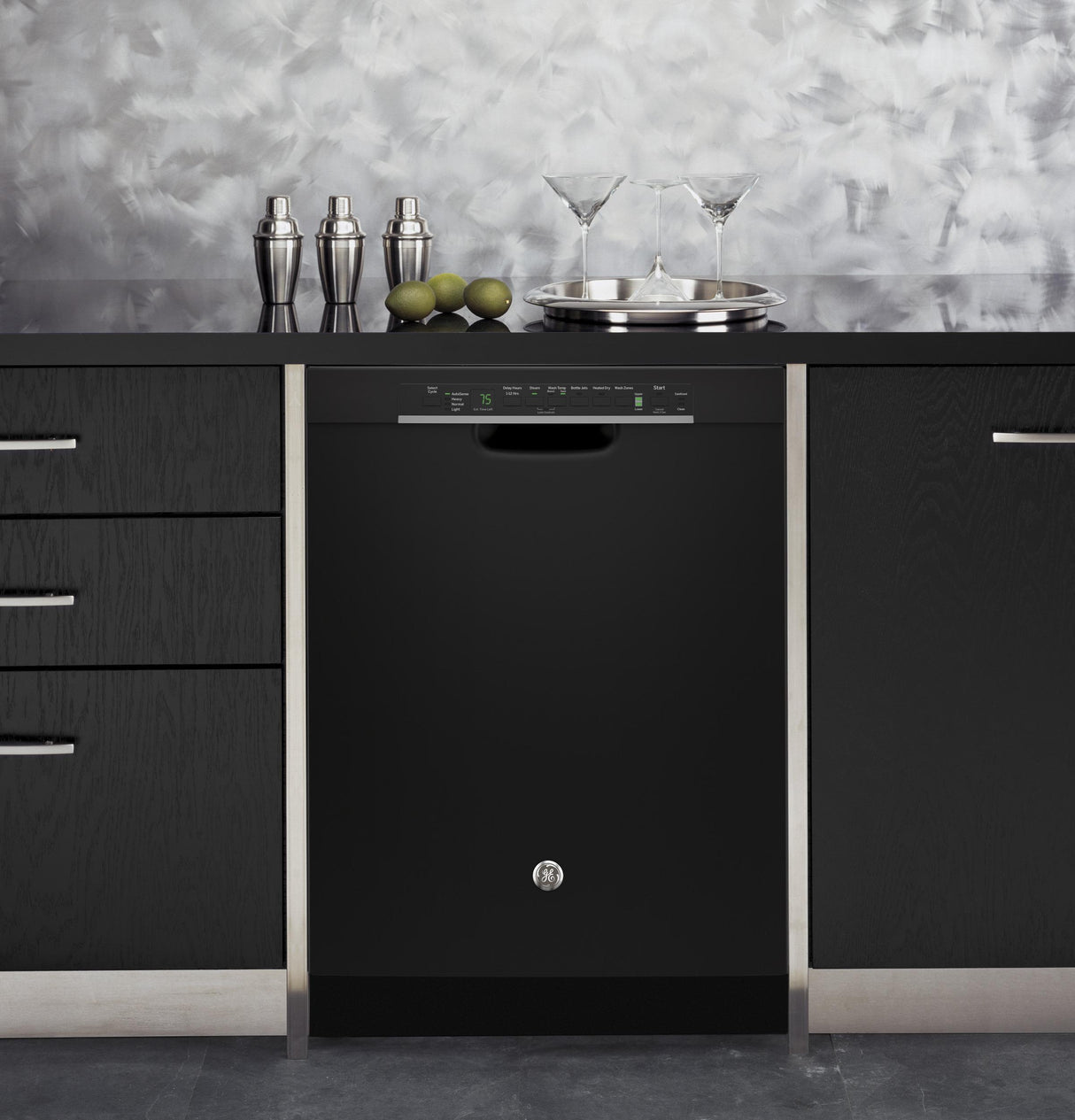 GE® Stainless Steel Interior Dishwasher with Front Controls