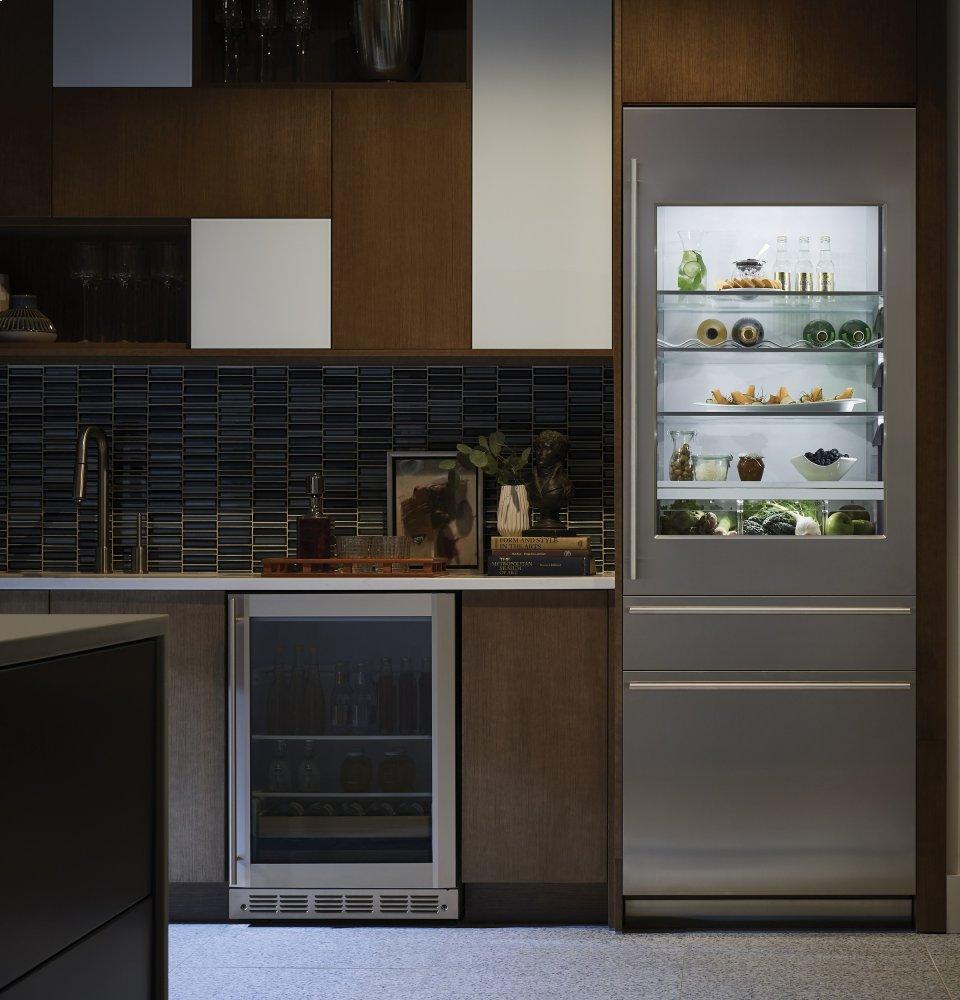 Monogram 30" Integrated Glass-Door Refrigerator for Single or Dual Installation