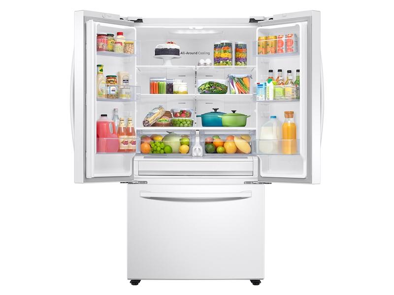 28 cu. ft. Large Capacity 3-Door French Door Refrigerator in White