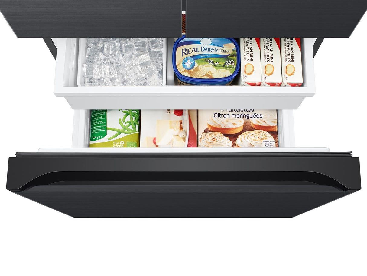 18 cu. ft. Counter Depth 3-Door French Door Refrigerator in Matte Black Steel