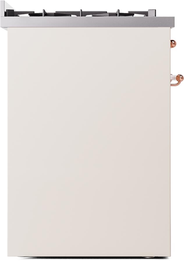 Nostalgie II 30 Inch Dual Fuel Natural Gas Freestanding Range in Antique White with Copper Trim