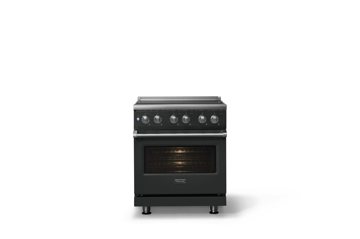 30"W. Electric Range (Finish: Antique Bronze, Trim: Polished Chrome)