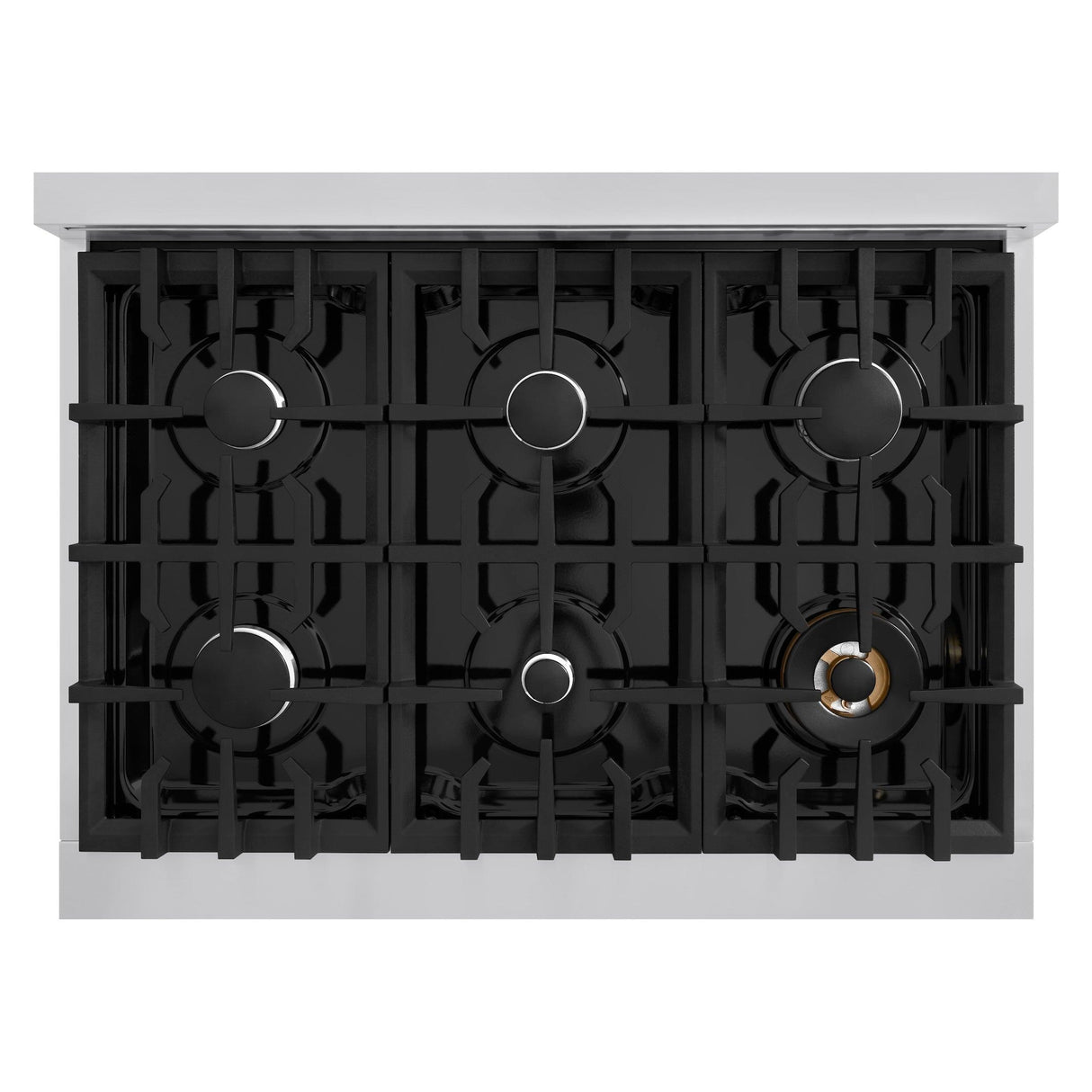 ZLINE 36 in. 5.2 cu. ft. Select Dual Fuel Range with 6 Burner Gas Cooktop and Electric Convection Oven in Stainless Steel (HDR36)