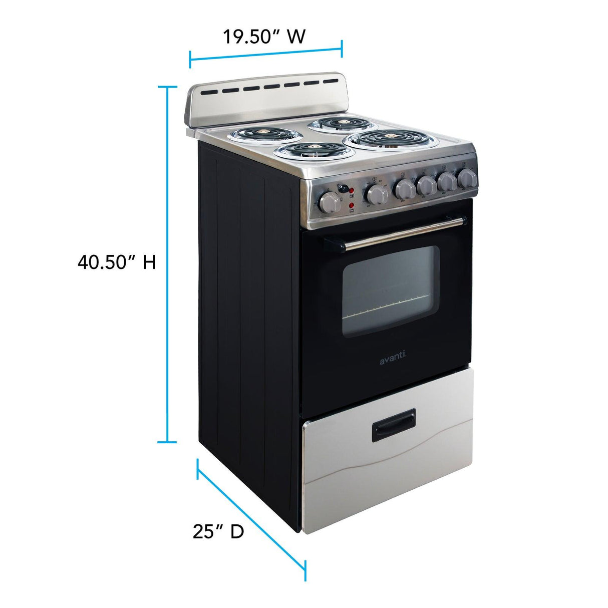 Avanti 20" Electric Range - Stainless Steel