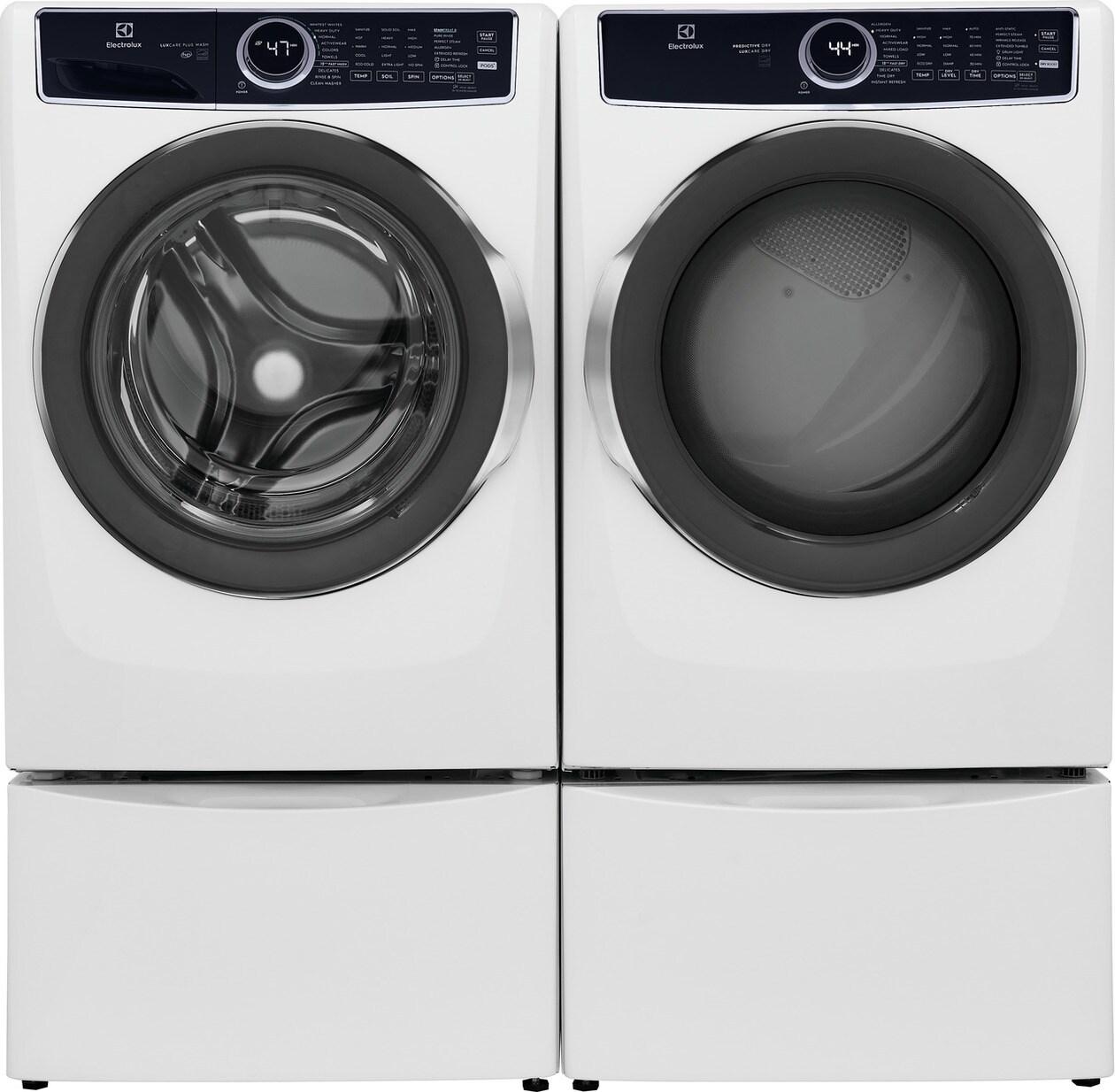 Electrolux Front Load Washer & Electric Dryer with Laundry Pedestals - White