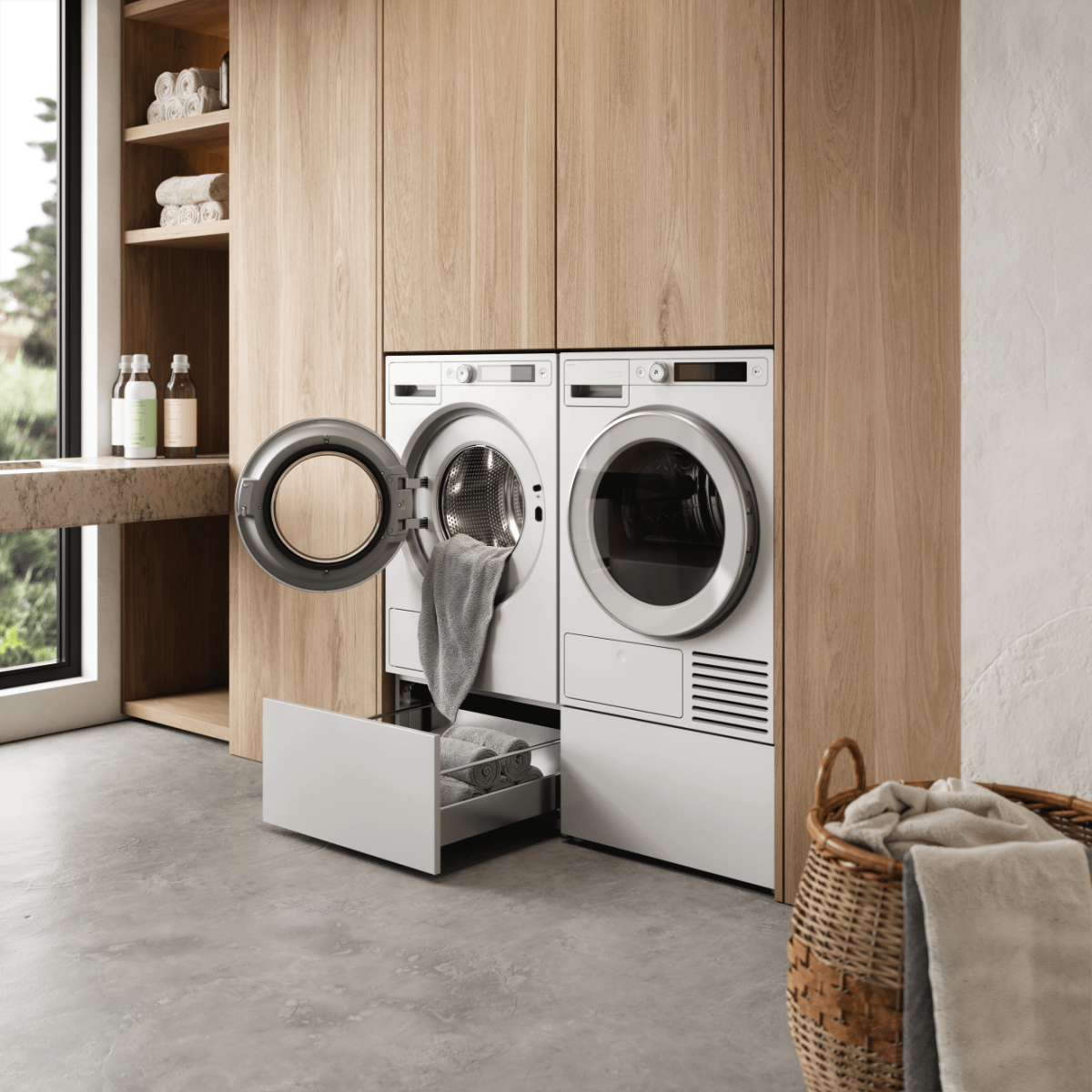 Pull-out drawer for laundry