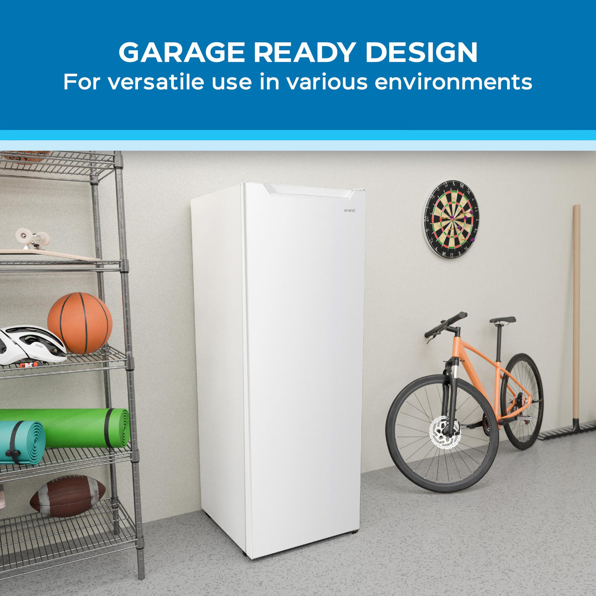 Avanti Garage Ready Vertical Freezer, 7 cu. ft, in White (AV701VFB0W)