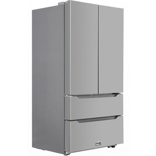 Thor Kitchen - 22.5 Cu. Ft. 4-door French Door Refrigerator With Recessed Handle In Stainless Steel, Counter Depth