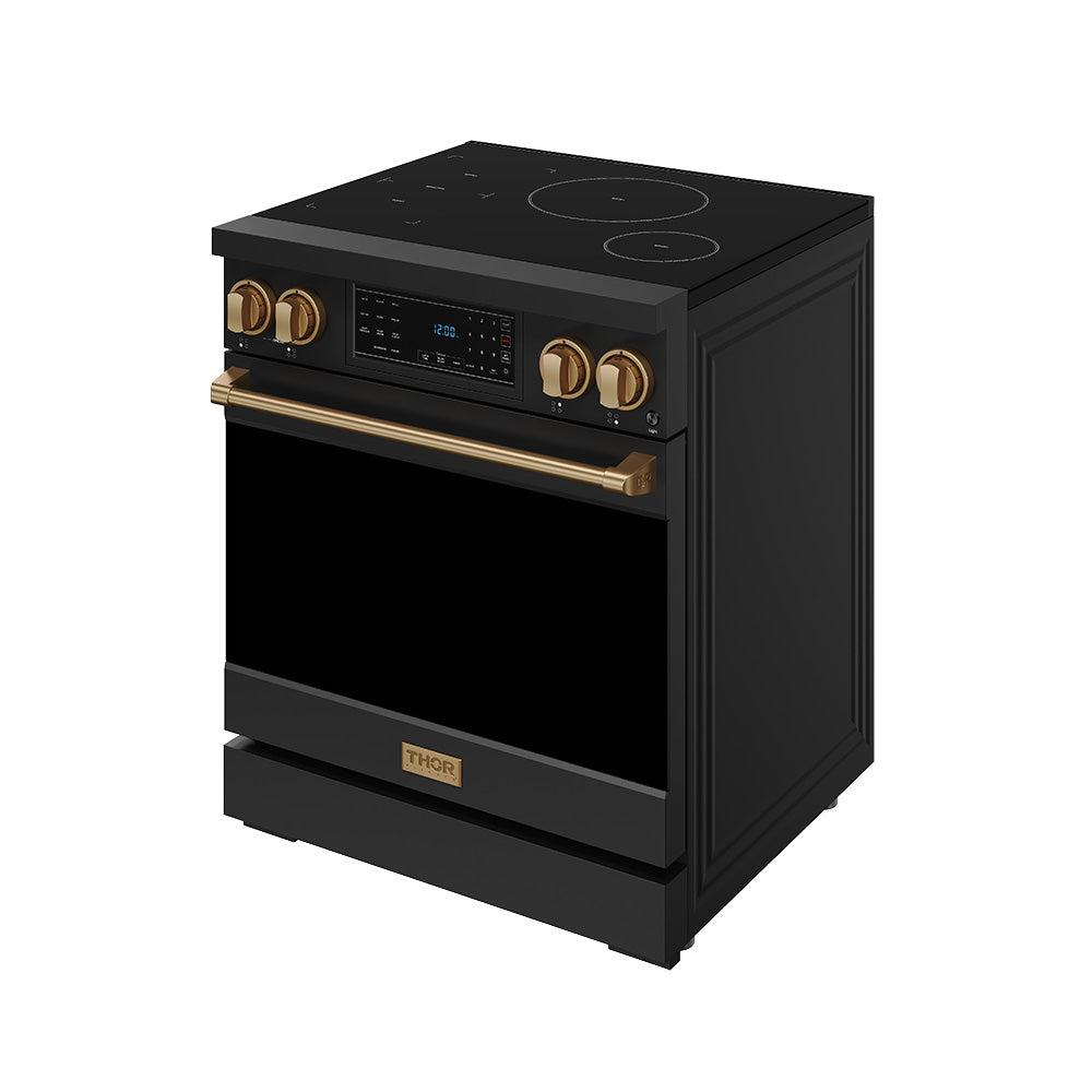 30 Inch Professional Induction Range With Tilt Panel Touch Control In Black and Bronze Gordon Ramsay Series