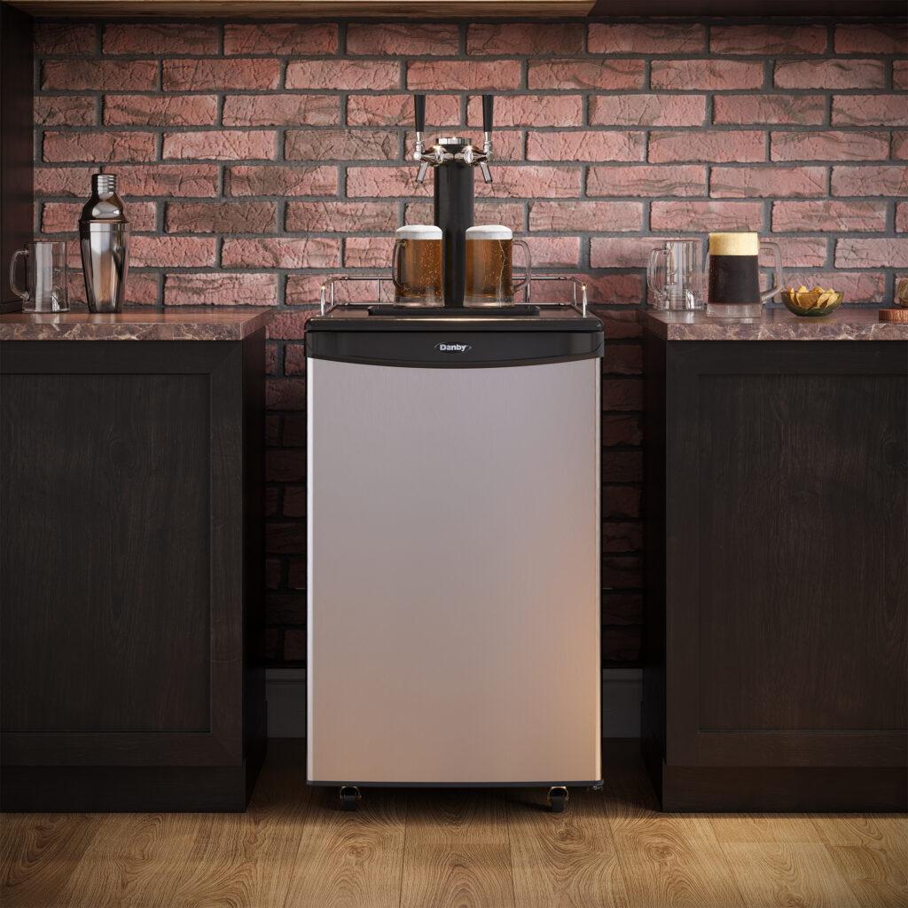 Danby 5.4 cu. ft. Dual-Tap Keg Cooler in Stainless Steel Look