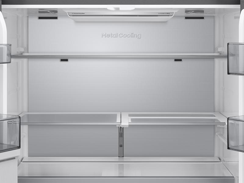 Bespoke 23 cu. ft. Counter Depth 4-Door French Door Refrigerator with AI Hybrid Cooling & Beverage Center™ in Stainless Steel