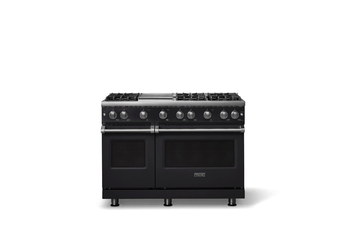 48"W. Sealed Burner Gas Range (Burner: 6g, Finish: Onyx, Trim: Polished Chrome, Fuel: Propane)
