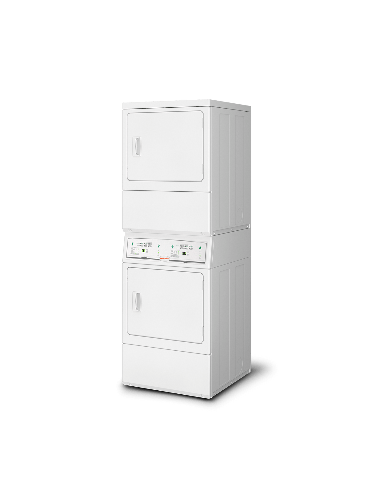 Commercial Gas, Non-Vended Stacked Dryers with Electronic Control