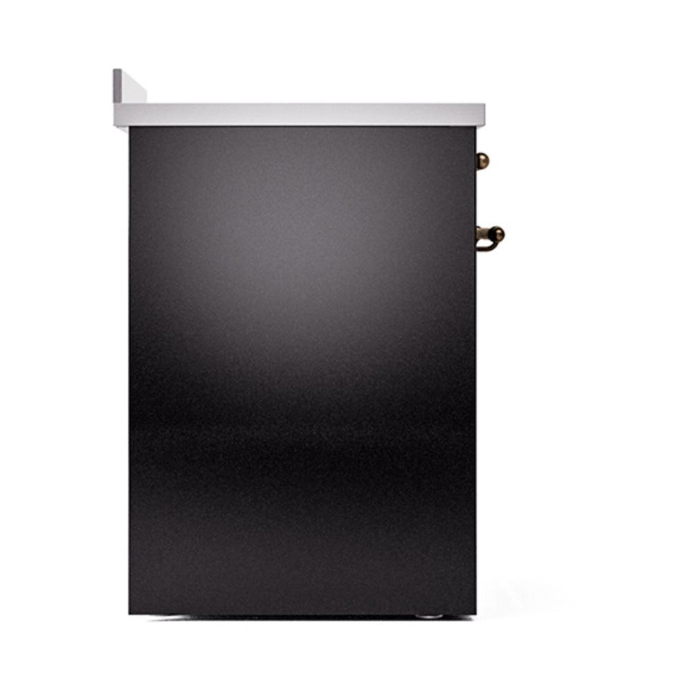 ILVE UNI304QNMPBKB Nostalgie II Noblesse 30 inch Induction Range (Solid Door, Glossy Black, Burnished)