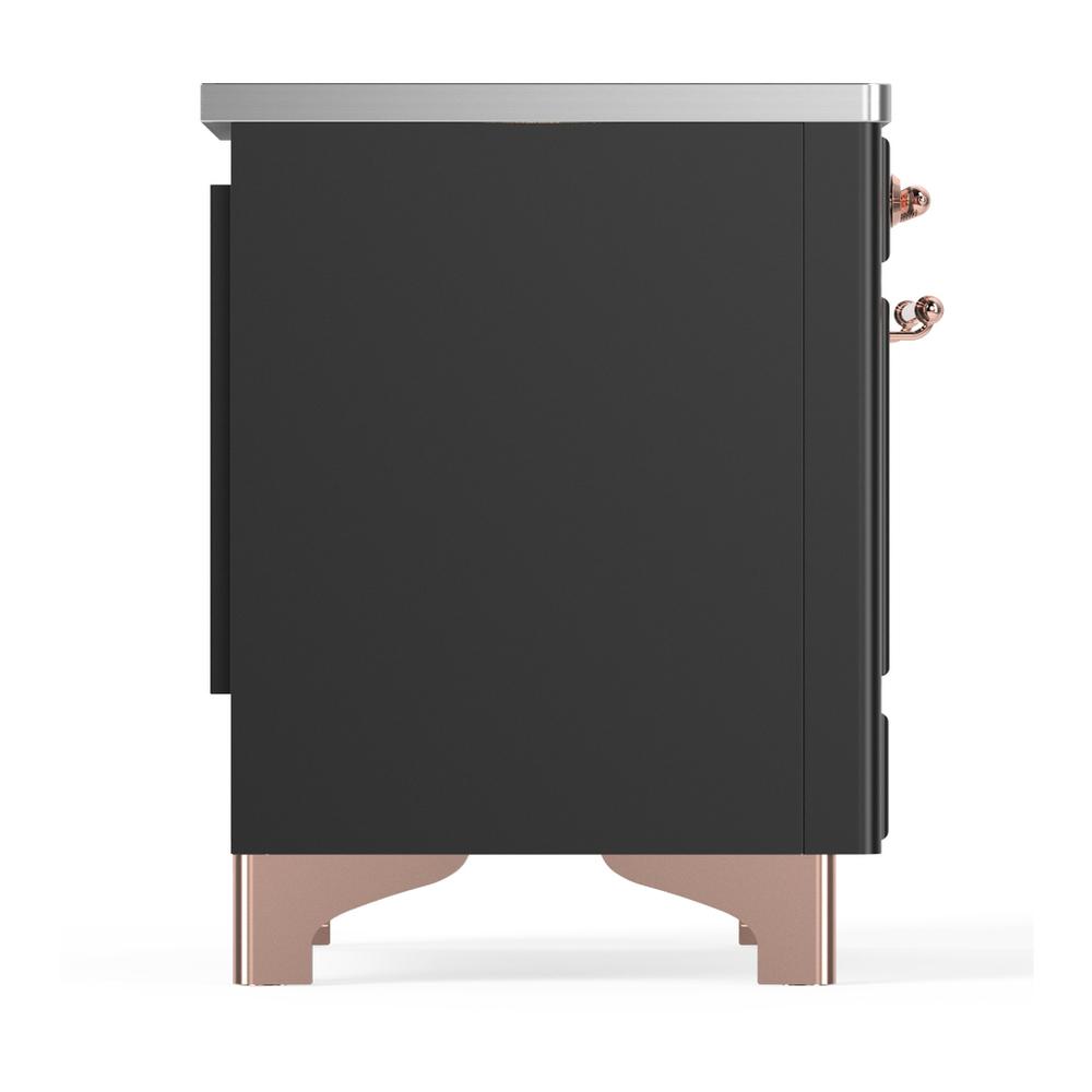 ILVE UMDIB40NR3MGP Majestic III 40 inch Induction Range with 6 Elements, 3.82 cu. ft. Total Oven Capacity (Triple Glass Door, Graphite Matte, Copper)