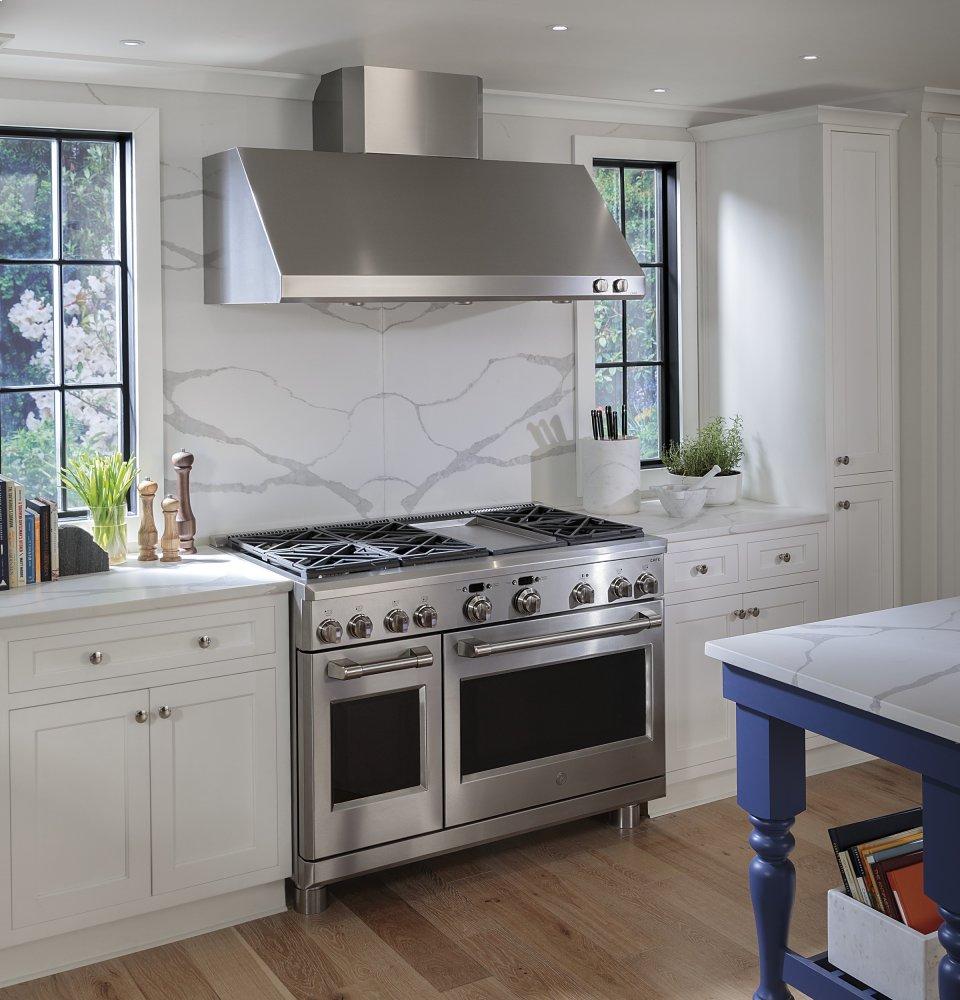 GE Cafe™ Series 48" Dual-Fuel Professional Range with 6 Burners and Griddle (Natural Gas)