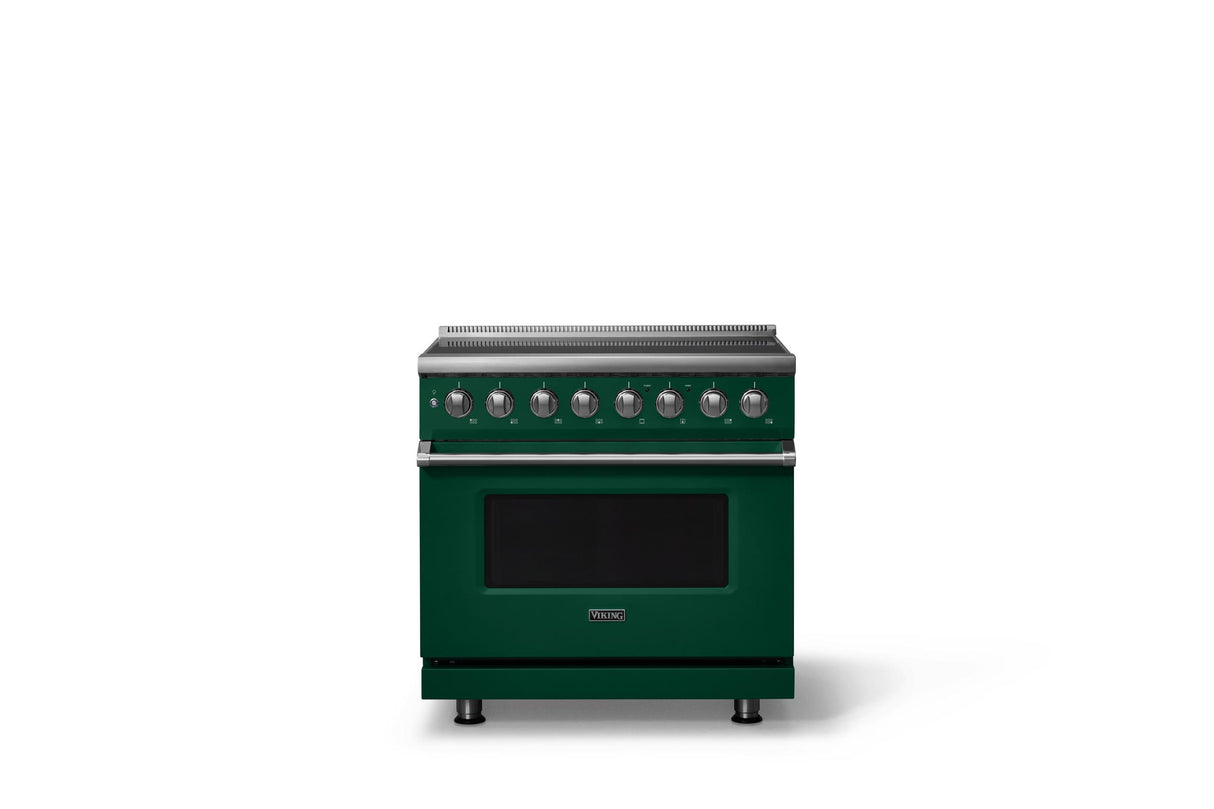 36"W. Induction Range (Finish: Ivy, Trim: Polished Chrome)