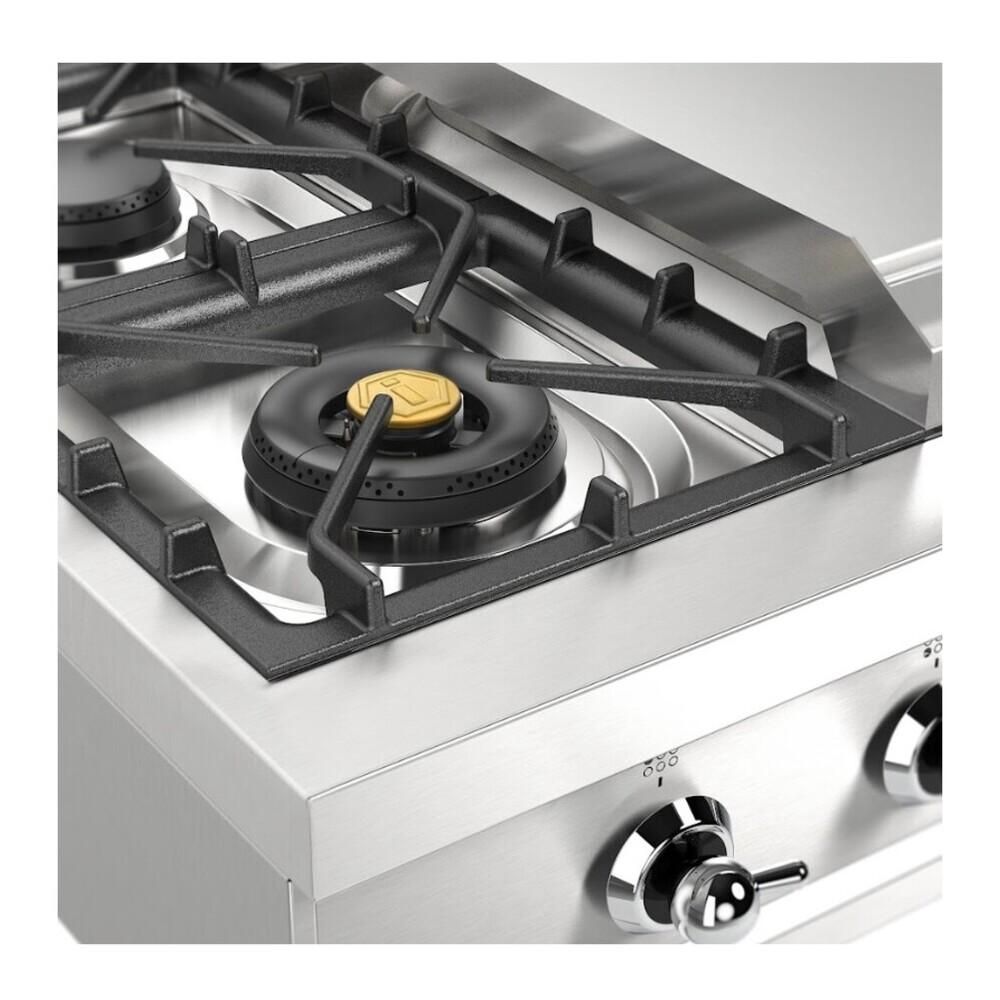 ILVE UHCP36FNSSC Nostalgie II 36 inch Built-In Gas Rangetop with 6 Burners and Griddle, in Stainless Steel (Natural Gas, Chrome)