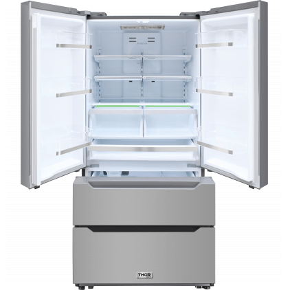 Thor Kitchen - 22.5 Cu. Ft. 4-door French Door Refrigerator With Recessed Handle In Stainless Steel, Counter Depth