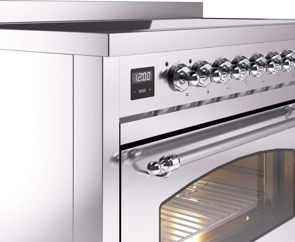 Nostalgie II 48 Inch Electric Freestanding Range in Stainless Steel with Chrome Trim
