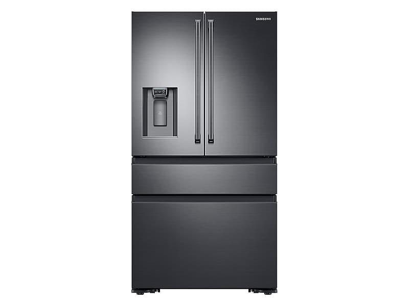 23 cu. ft. Counter Depth 4-Door French Door Refrigerator with Polygon Handles in Black Stainless Steel