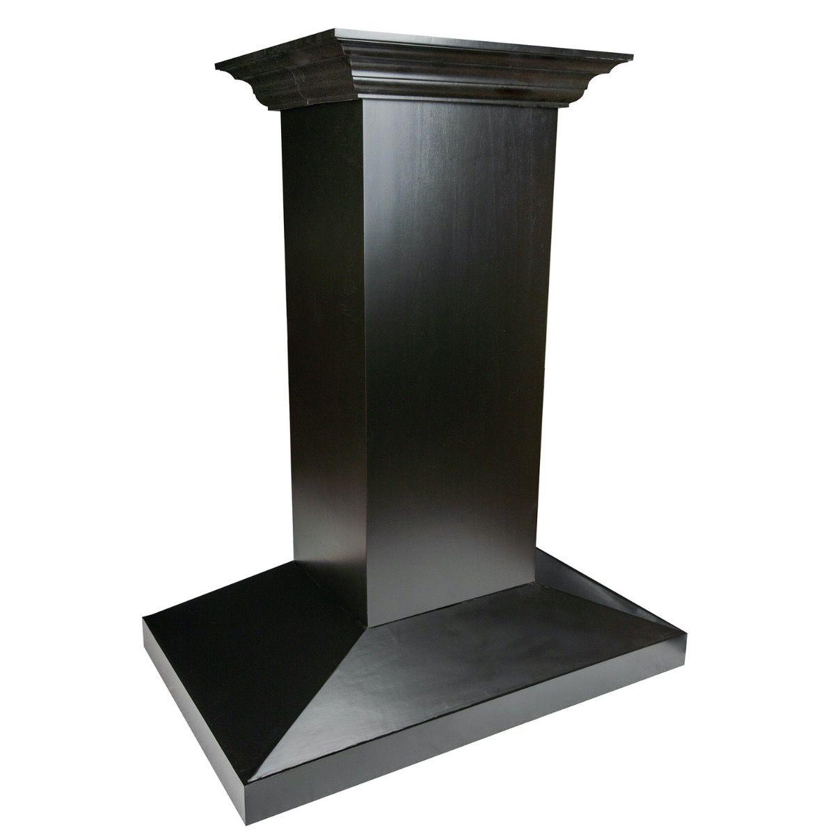 ZLINE 42 in. Wooden Island Mount Range Hood in Black - Includes Remote Motor