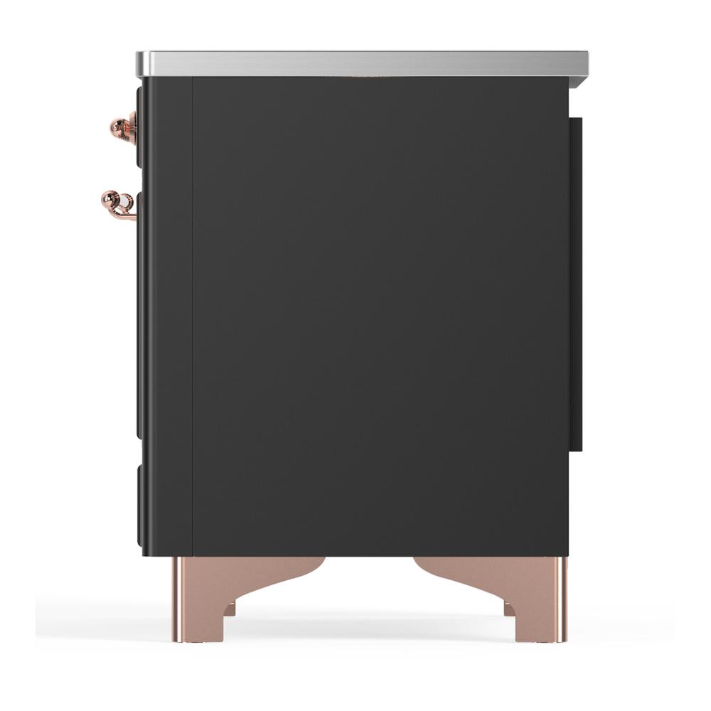 ILVE UMDIB40NR3MGP Majestic III 40 inch Induction Range with 6 Elements, 3.82 cu. ft. Total Oven Capacity (Triple Glass Door, Graphite Matte, Copper)