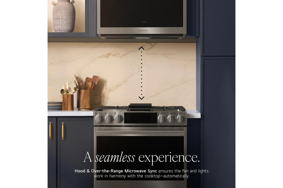 LG SIGNATURE 6.3 cu. ft. Single Oven Gas Slide-in Range with Dynamic Probake Convection® , Air Fry, Air Sous Vide, Roast, and Pizza mode
