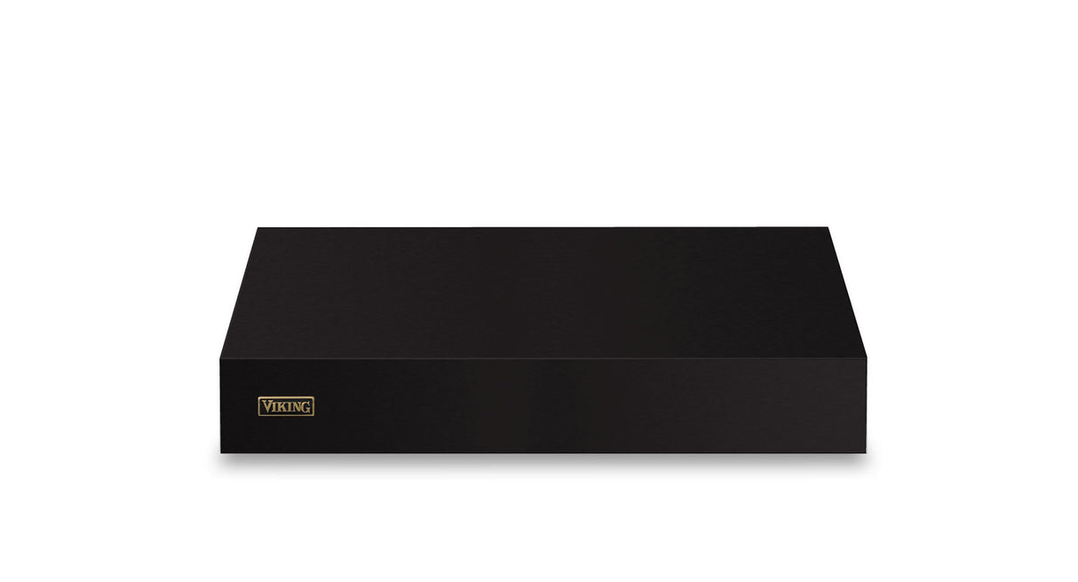 36"W. 12"H. Wall Hood + Ventilator (Finish: Onyx, Trim: Brushed Brass)