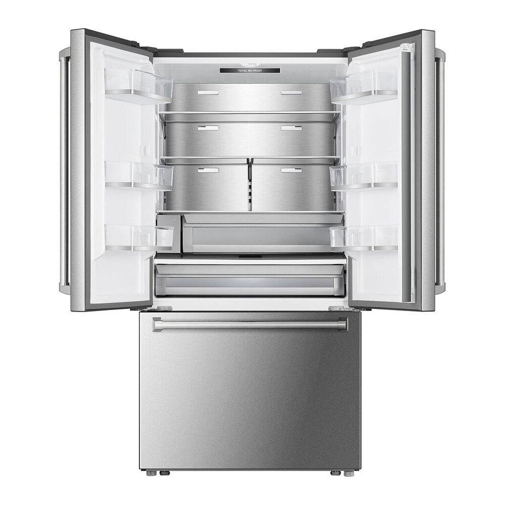 Verona VEBFD3620WIFS 36 inch French Door Counter-Depth Refrigerator with 20.2 cu. ft. Total Capacity, Internal Water Dispenser, Automatic Ice Maker in Stainless Steel