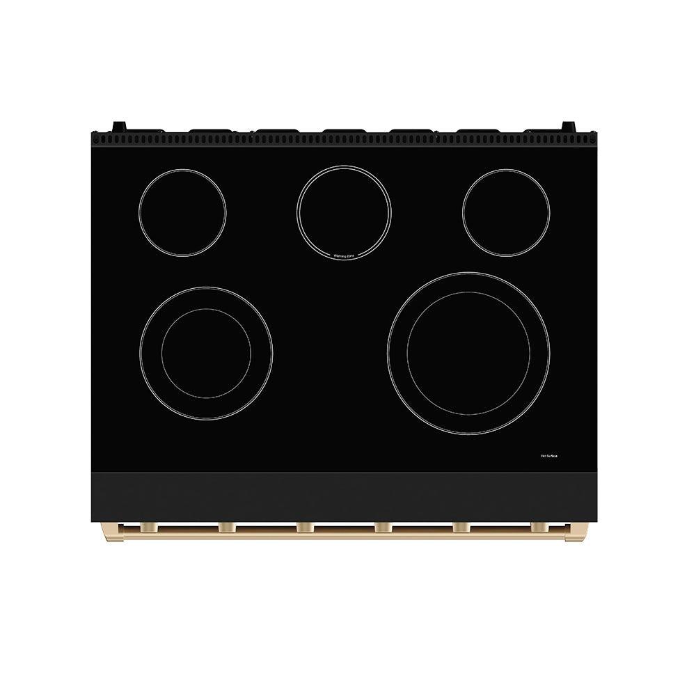 36 Inch Professional Electric Range In Black/bronze Gordon Ramsay Series