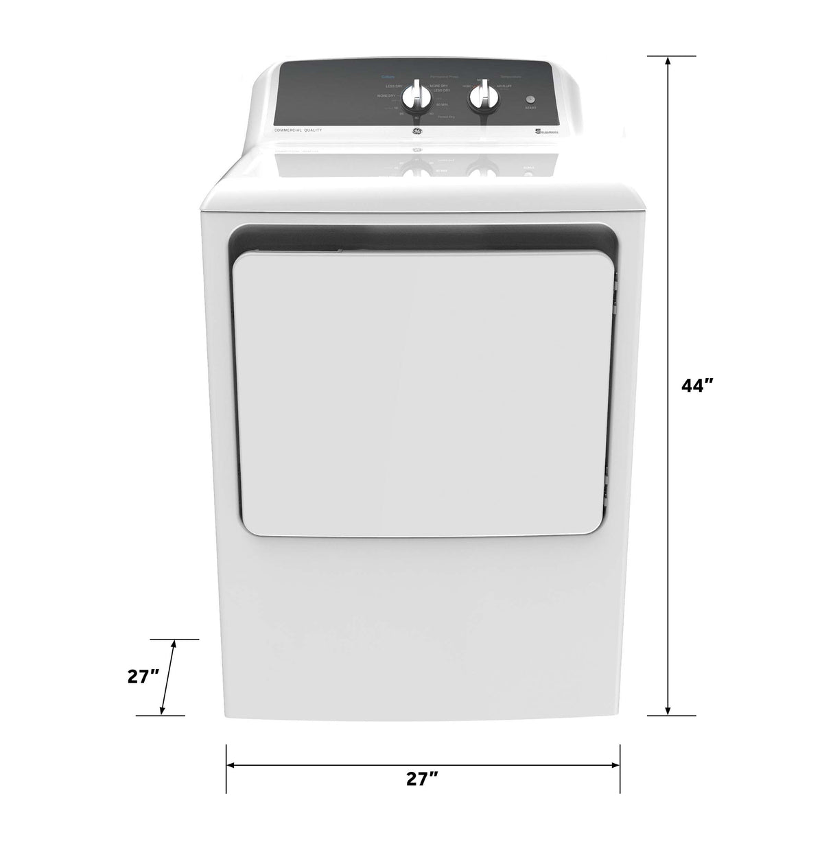 GE 6.2 cu. ft. Capacity Gas Dryer with Up To 120 ft. Venting and 5-yr Limited Warranty