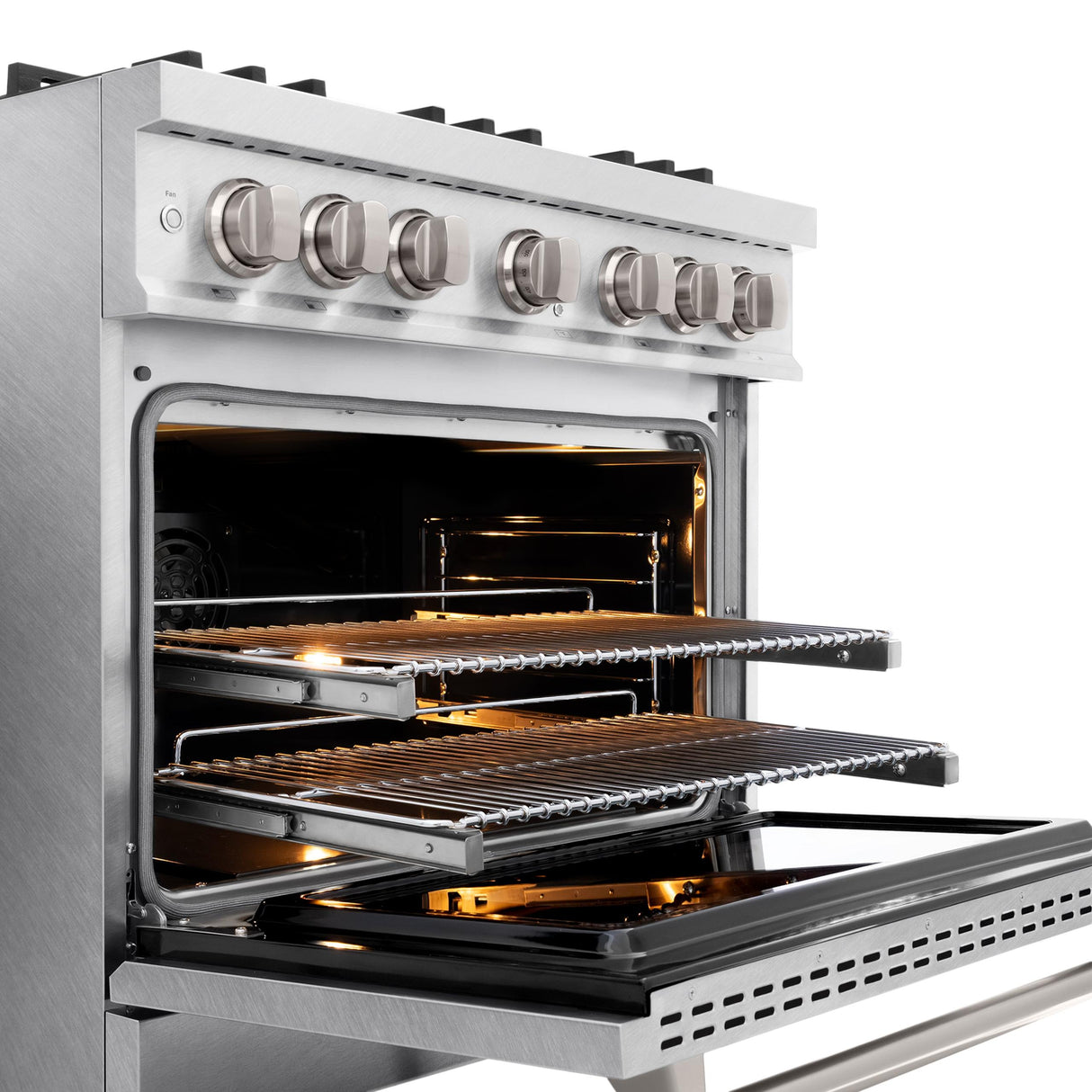 ZLINE 36 in. 5.2 cu. ft. Select Dual Fuel Range with 6 Burner Gas Cooktop and Electric Convection Oven in DuraSnow' Stainless Steel (HDRS-36)