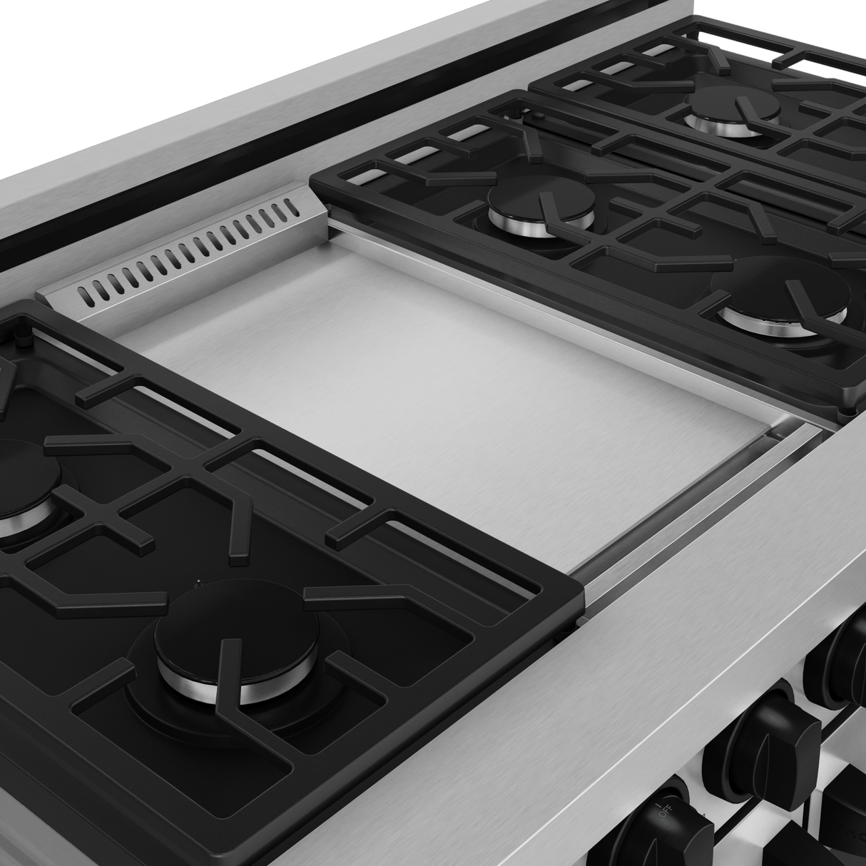 48 Inch Professional Gas Range With Pro-style Knobs In Stainless Steel/black Gordon Ramsay Series