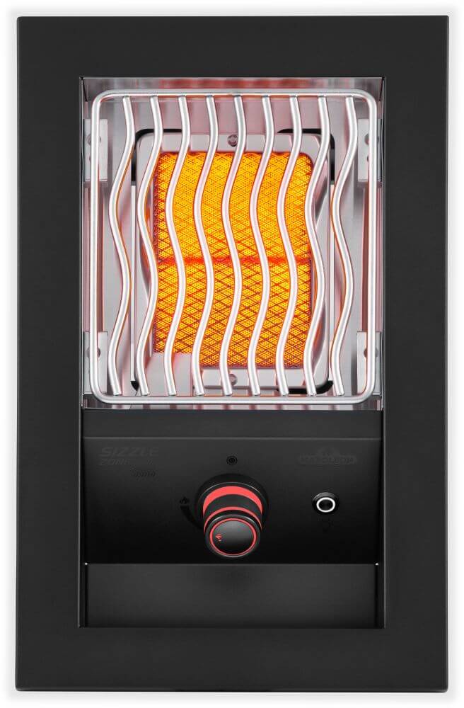 Built-in 700 Series Single Infrared Burner with Matte Black Cover , Propane, Matte/Matt Black