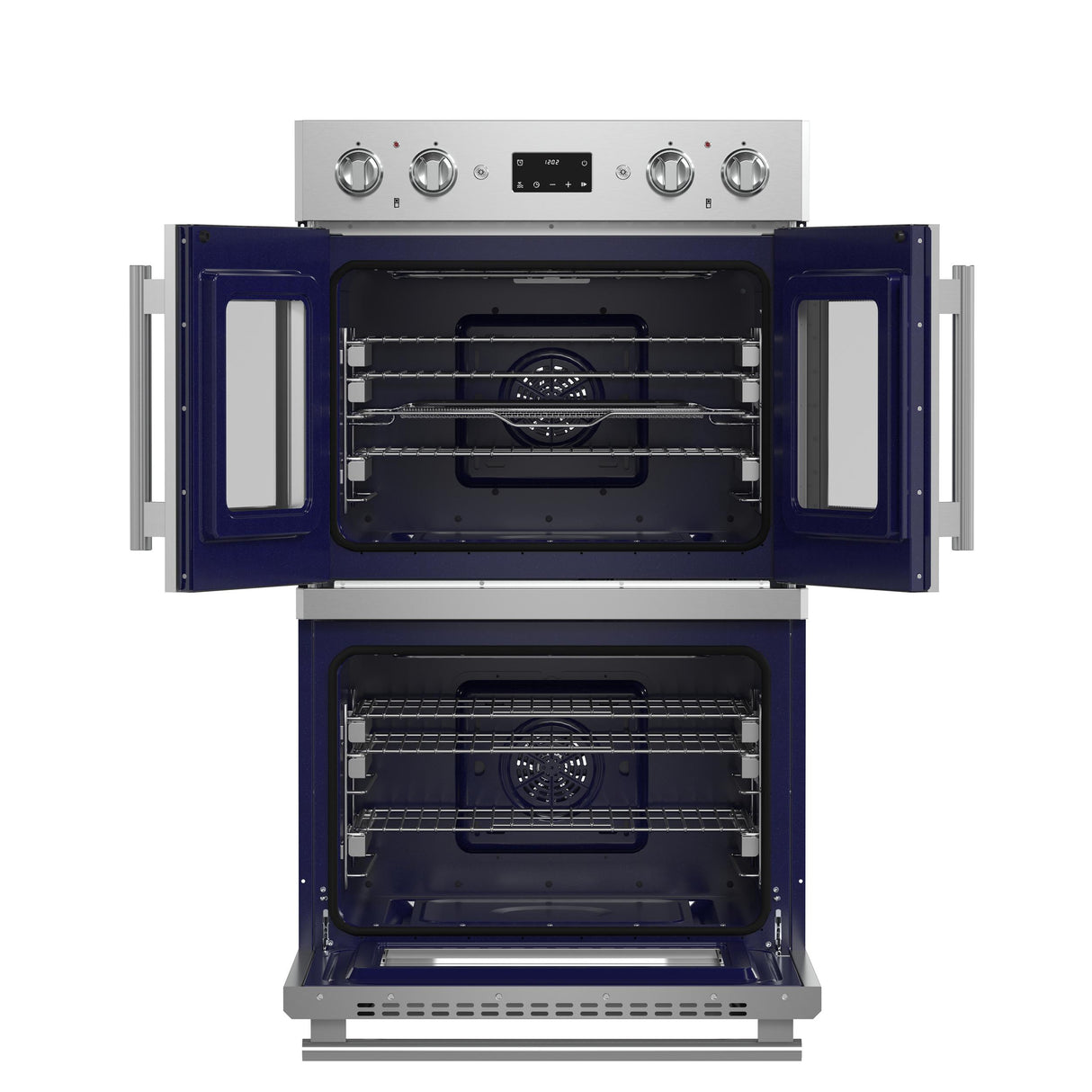 Forno Gallico 30-Inch Electric French Door Double Oven, Stainless Steel, Convection Cooking, Touch Control Panel, Self-Cleaning Function
