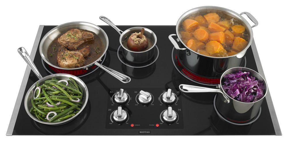 36-inch Wide Electric Cooktop with Dual-Choice Elements